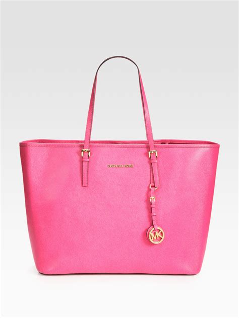 mk pink handbag|michael kors tote bag pink.